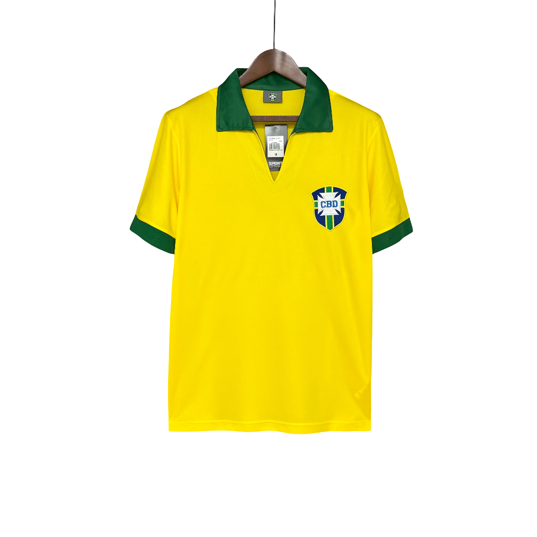 Camisa Brasil Home 1958 Retrô - Amarela