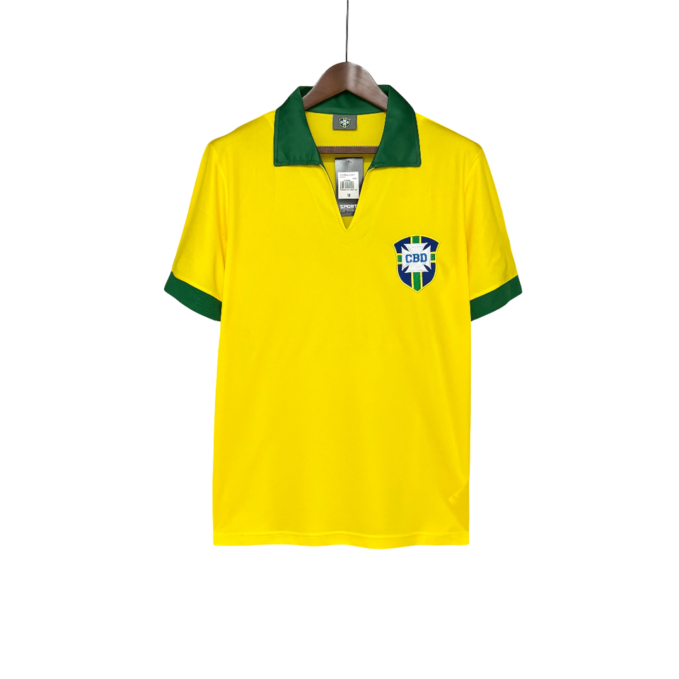 Camisa Brasil Home 1958 Retrô - Amarela