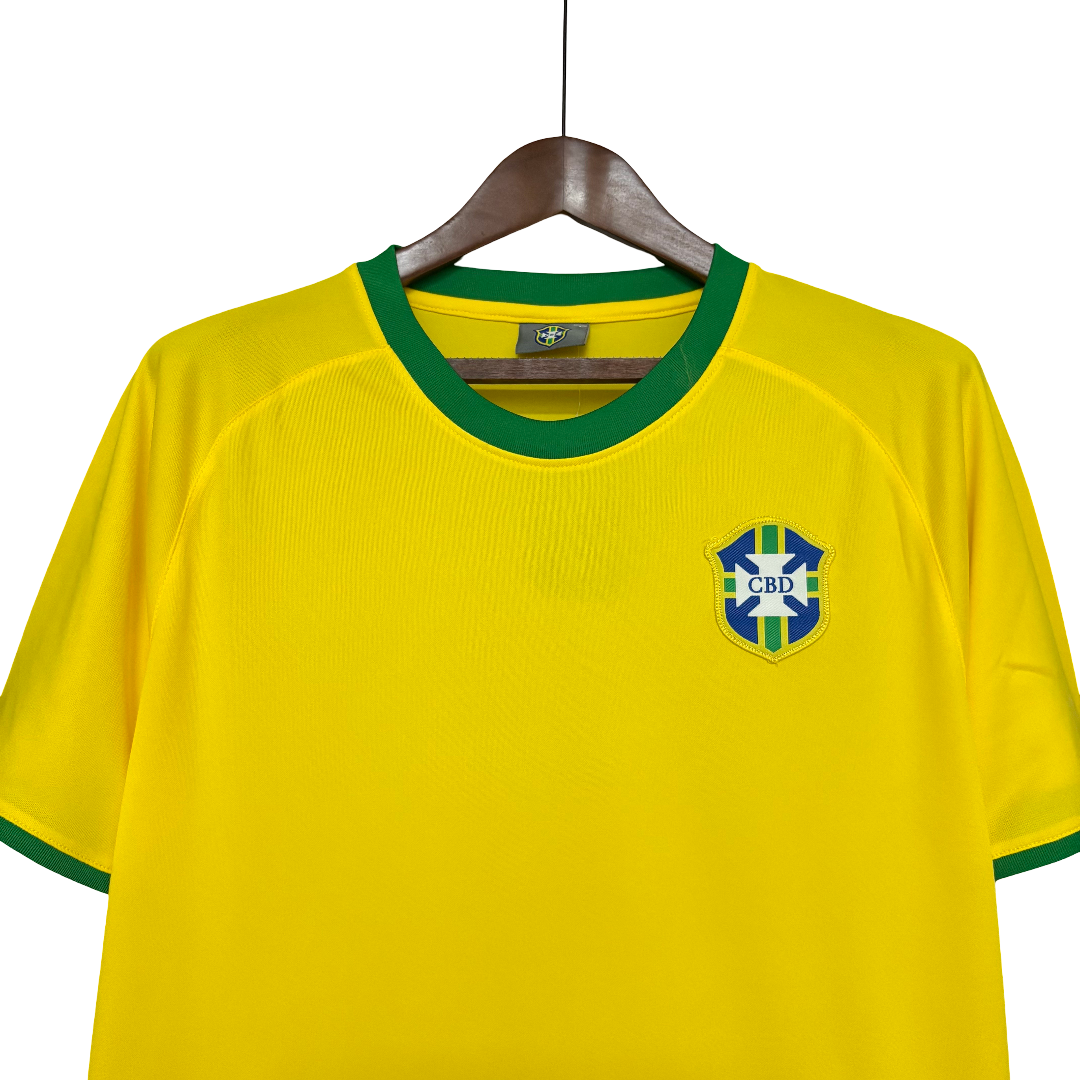 Camisa Brasil Home 1970 Retrô - Amarela