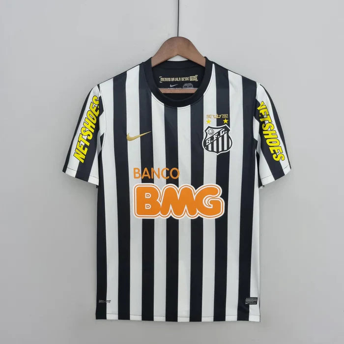 Camisa Santos Away 12/13 NEYMAR JR/11 Retrô - Branca e Preta