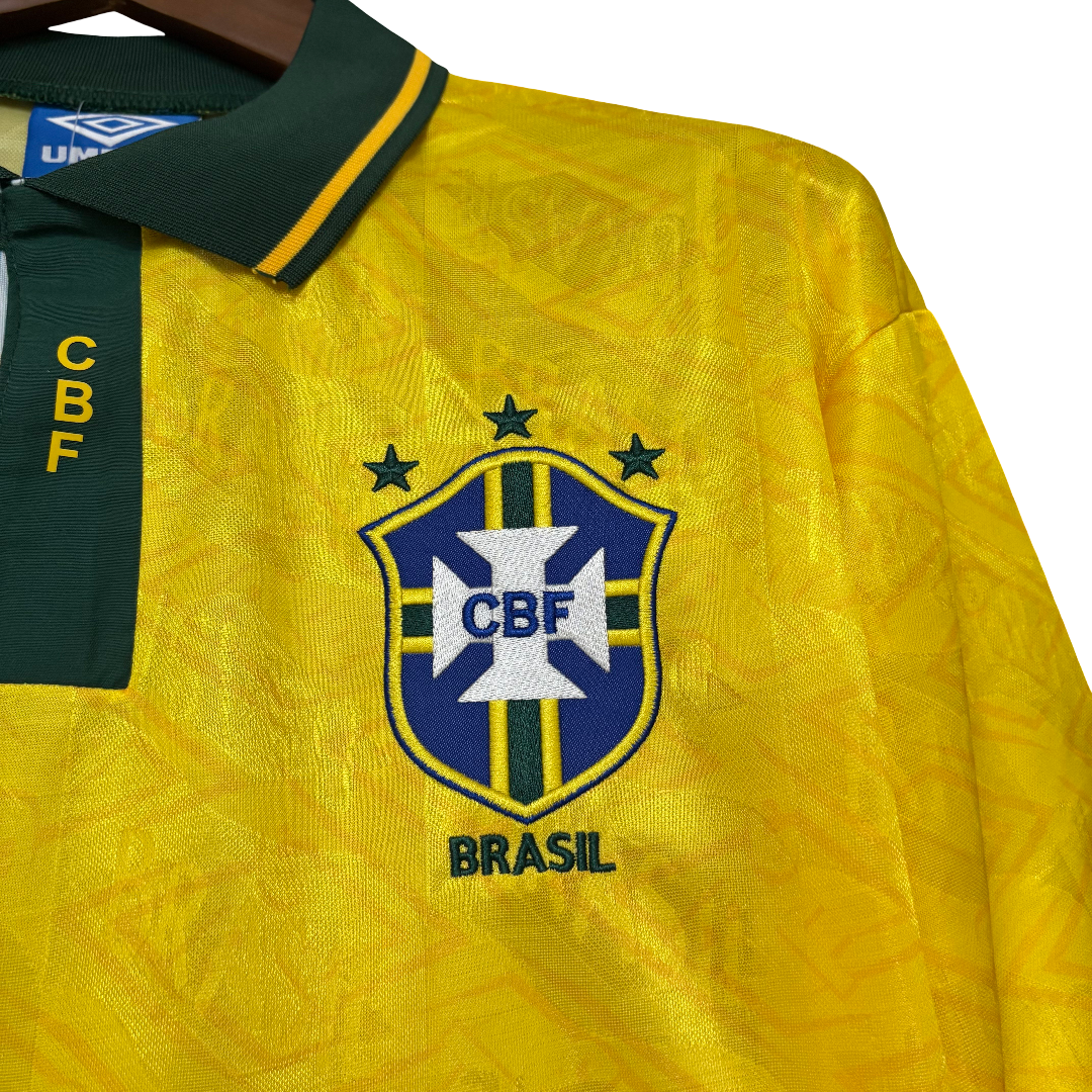 Camisa Brasil Home 1991 Retrô - Amarela
