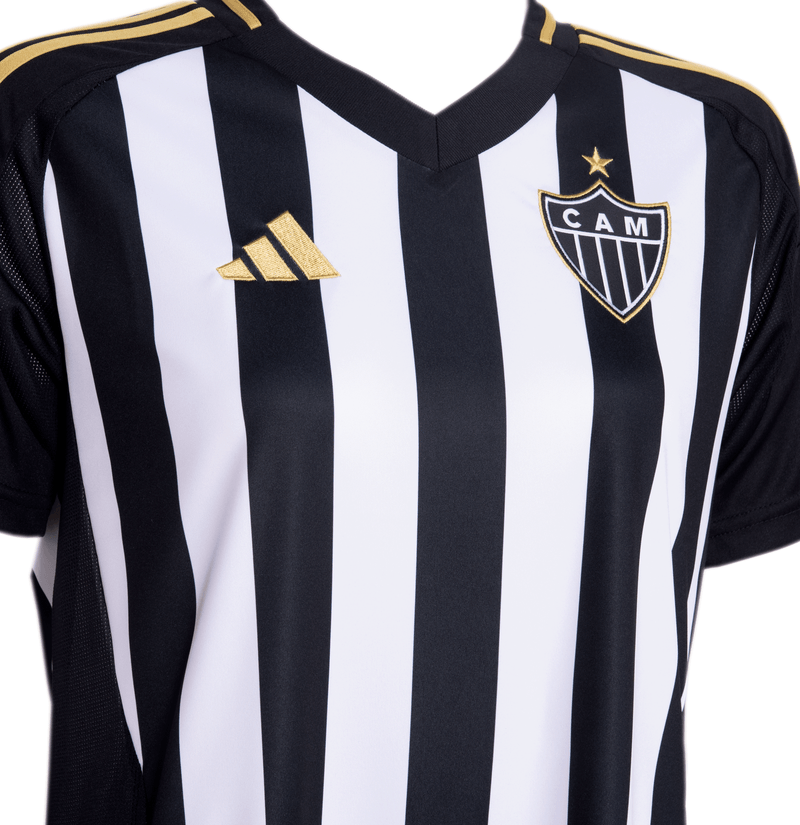 Camisa Atlético Mineiro Feminina Home 25-26 - Preta e Branca