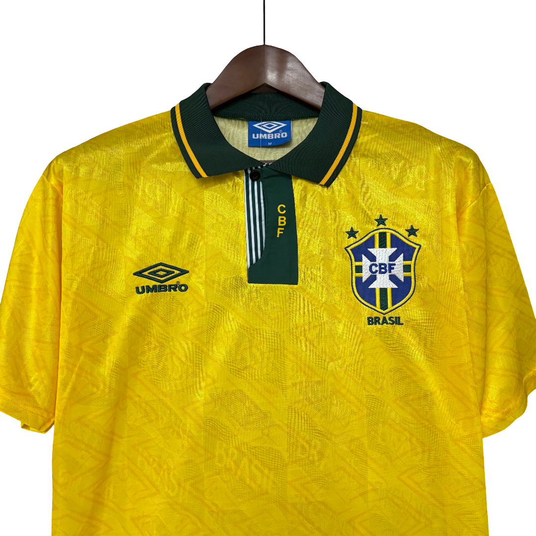 Camisa Brasil Home 1991 Retrô - Amarela