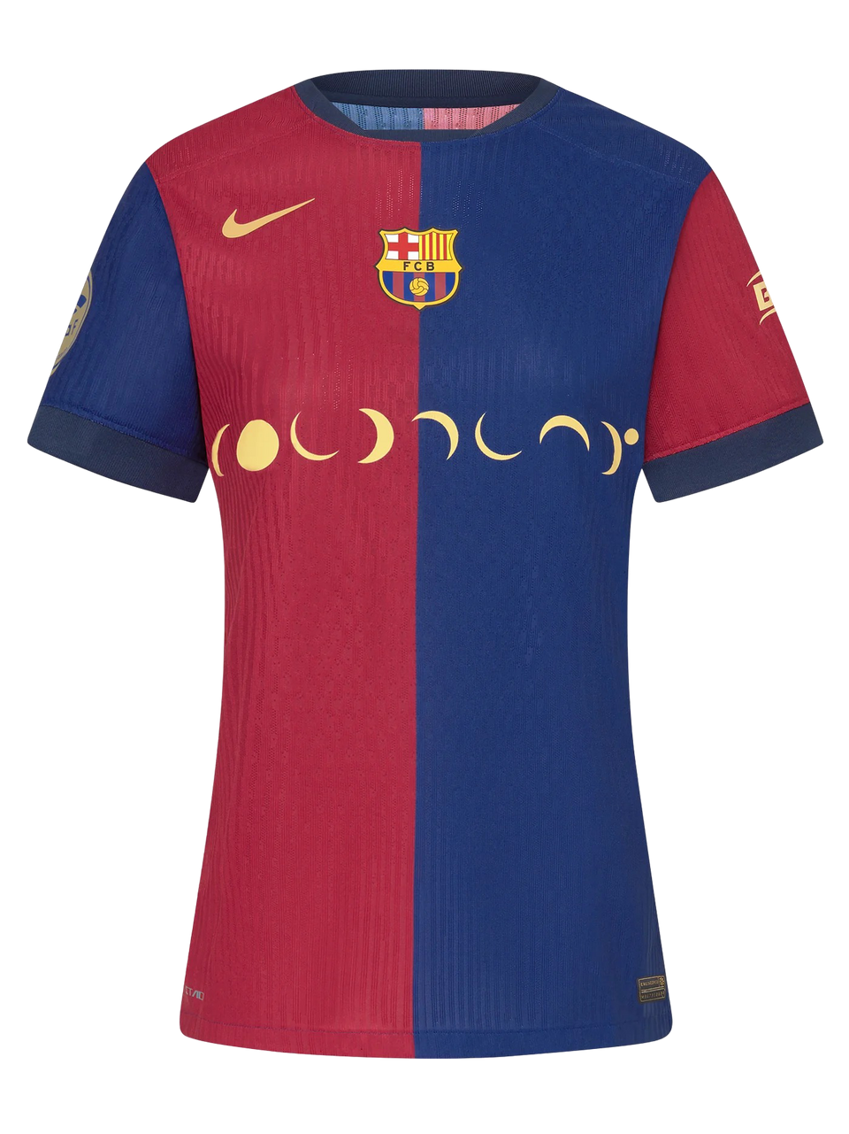 Camisa Barcelona Feminina Home COLDPLAY 24/25 - Azul e Vermelha