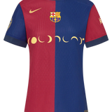 Camisa Barcelona Feminina Home COLDPLAY 24/25 - Azul e Vermelha