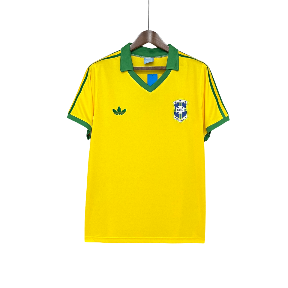 Camisa Brasil Home 1977 Retrô - Amarela