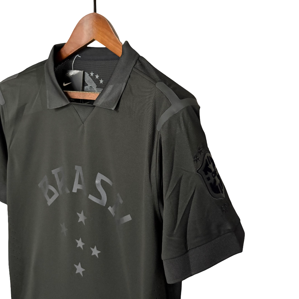 Camisa Brasil All Black 13/14 Retrô - Preta