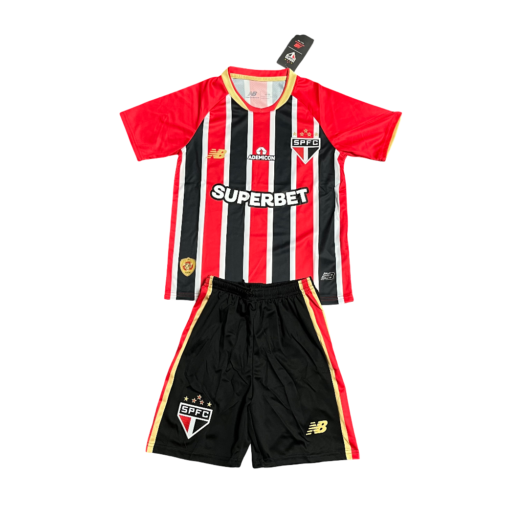 Conjunto Infantil São Paulo II 25/26 - Vermelho e Preto