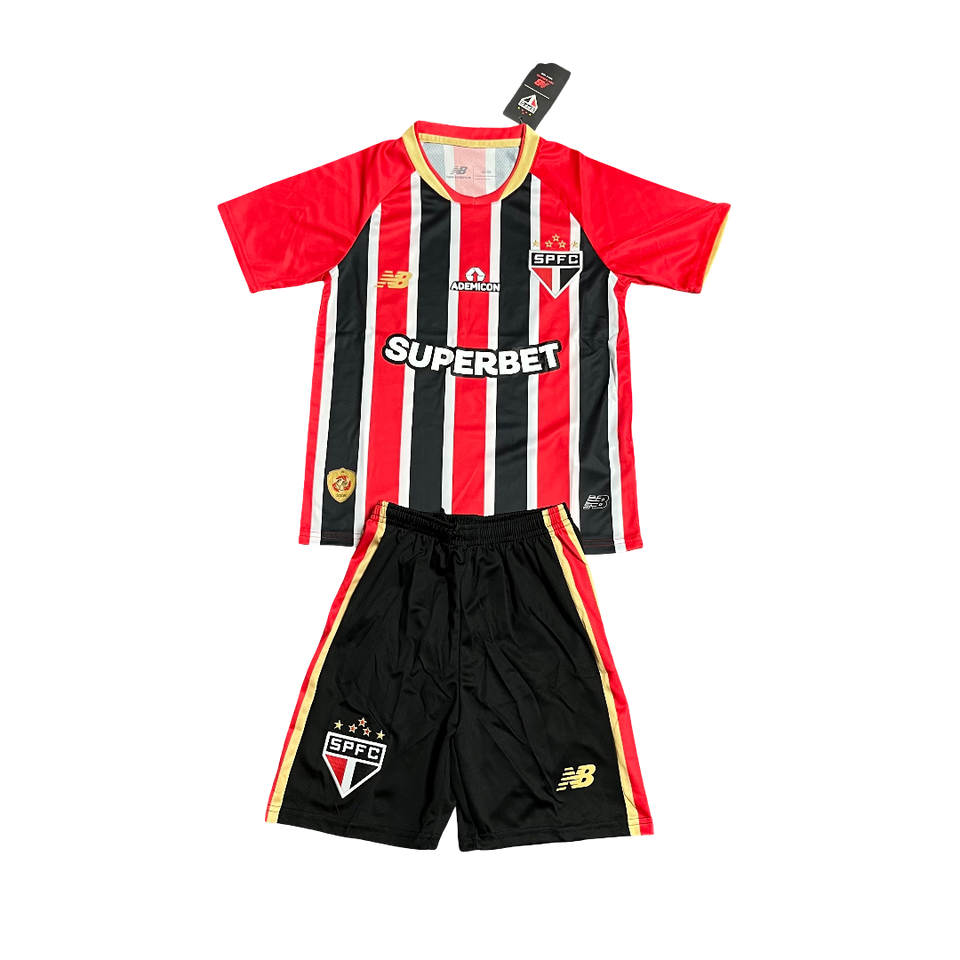 Conjunto Infantil São Paulo II 25/26 - Vermelho e Preto