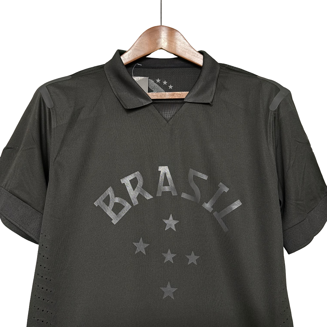 Camisa Brasil All Black 13/14 Retrô - Preta