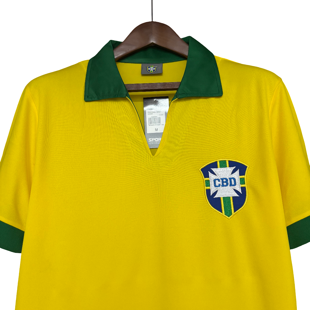 Camisa Brasil Home 1958 Retrô - Amarela