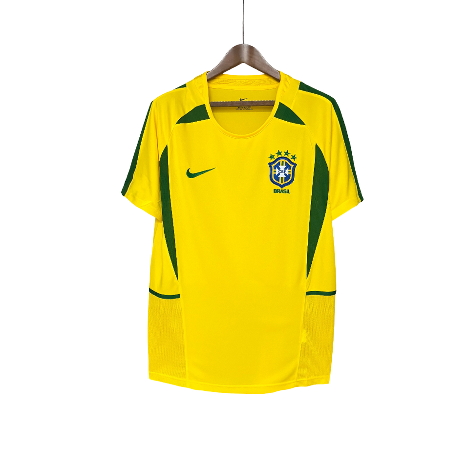 Camisa Brasil Home 2002 Retrô - Amarela