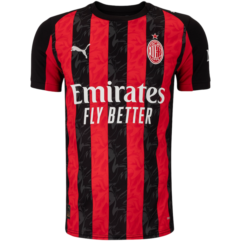 Camisa Milan Home 25/26 - Preta e Vermelha