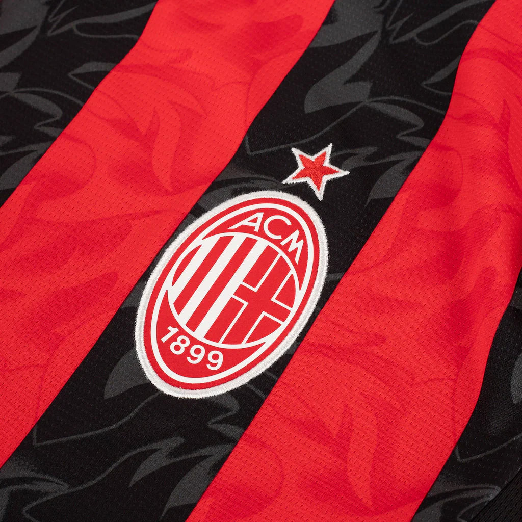 Camisa Milan Home 25/26 - Preta e Vermelha