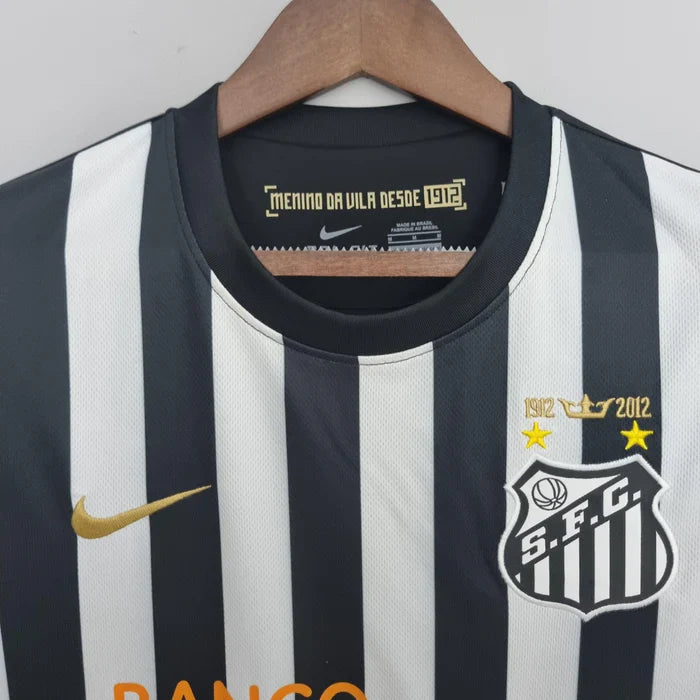 Camisa Santos Away 12/13 NEYMAR JR/11 Retrô - Branca e Preta