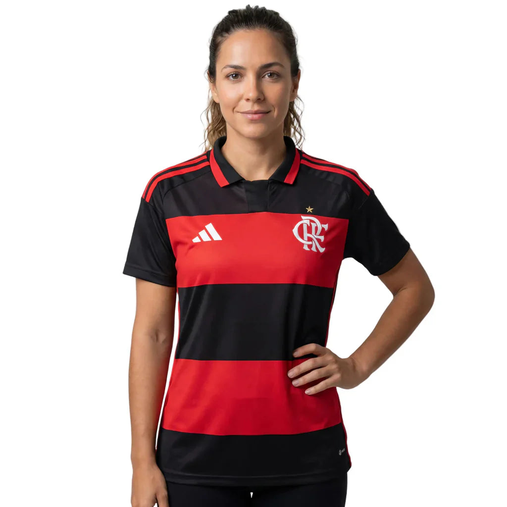 Camisa CRF Feminina Home 26/27 - Preta e Vermelha