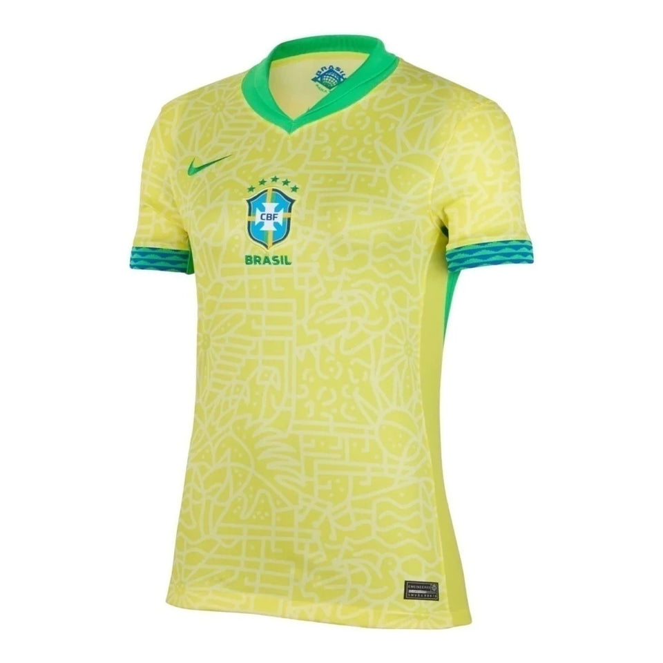 Camisa Brasil Home Feminina 2024 - Amarela