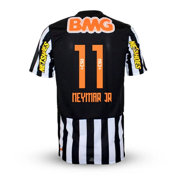 Camisa Santos Away 12/13 NEYMAR JR/11 Retrô - Branca e Preta