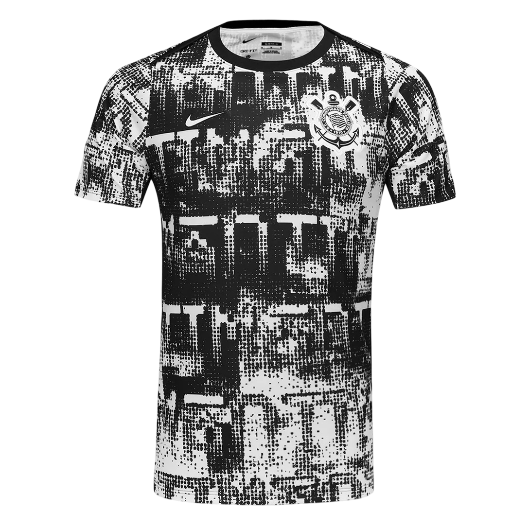 Camisa Corinthians Pré-Jogo 26/27 - Branco e Preta