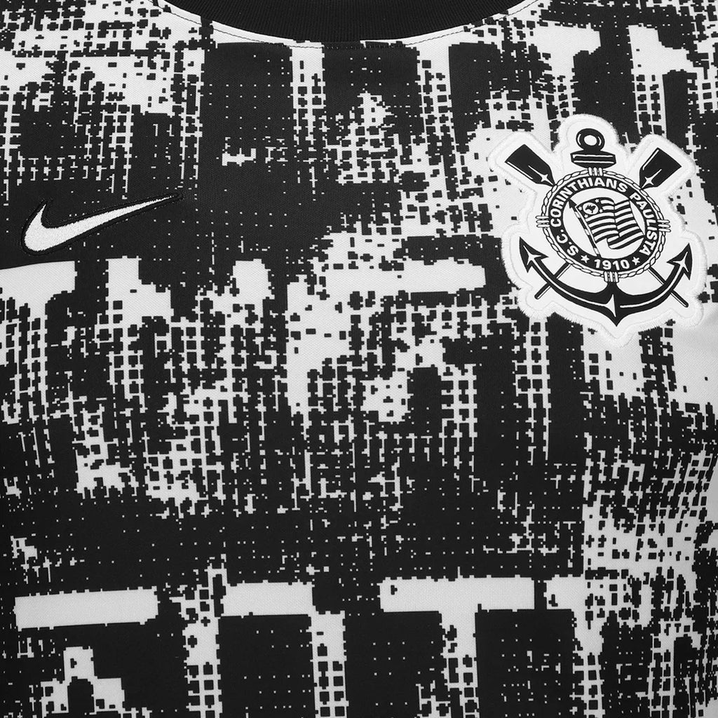 Camisa Corinthians Pré-Jogo 26/27 - Branco e Preta
