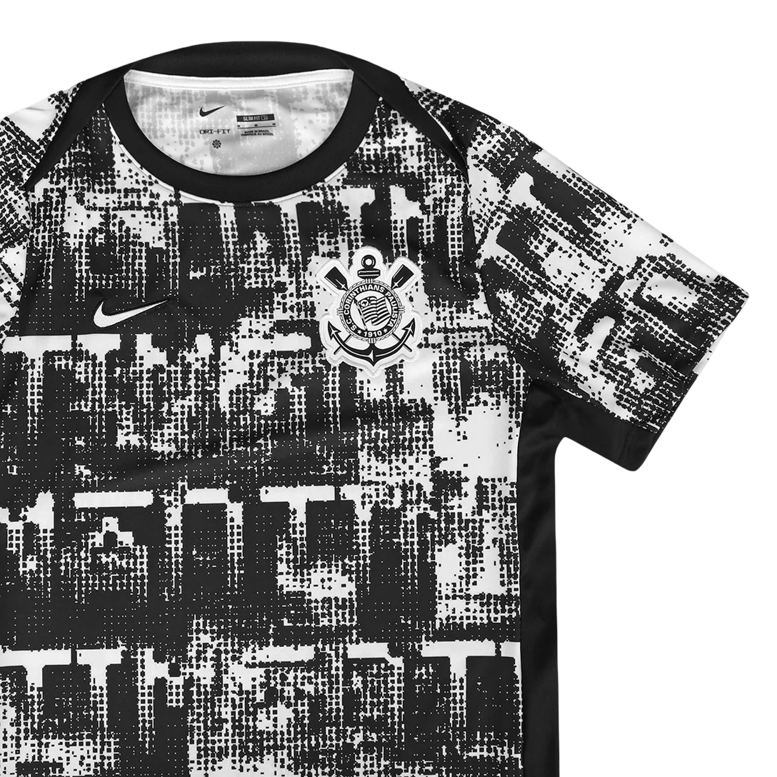 Camisa Corinthians Pré-Jogo 26/27 - Branco e Preta