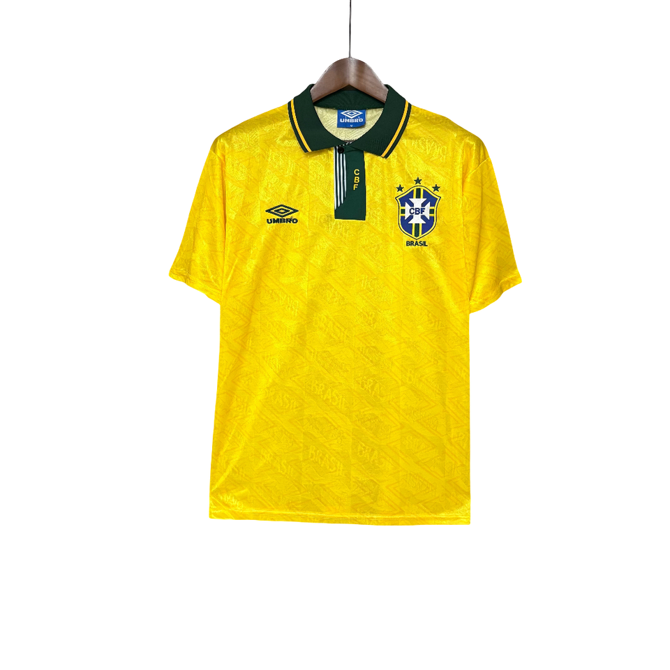 Camisa Brasil Home 1991 Retrô - Amarela