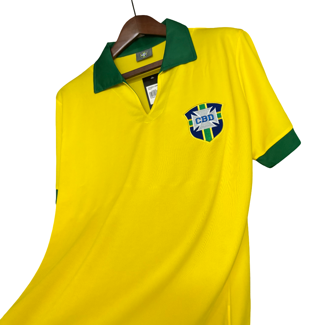 Camisa Brasil Home 1958 Retrô - Amarela