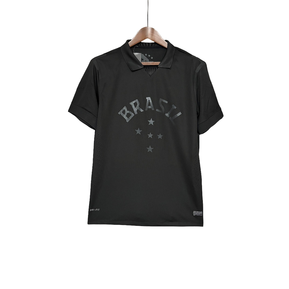 Camisa Brasil All Black 13/14 Retrô - Preta