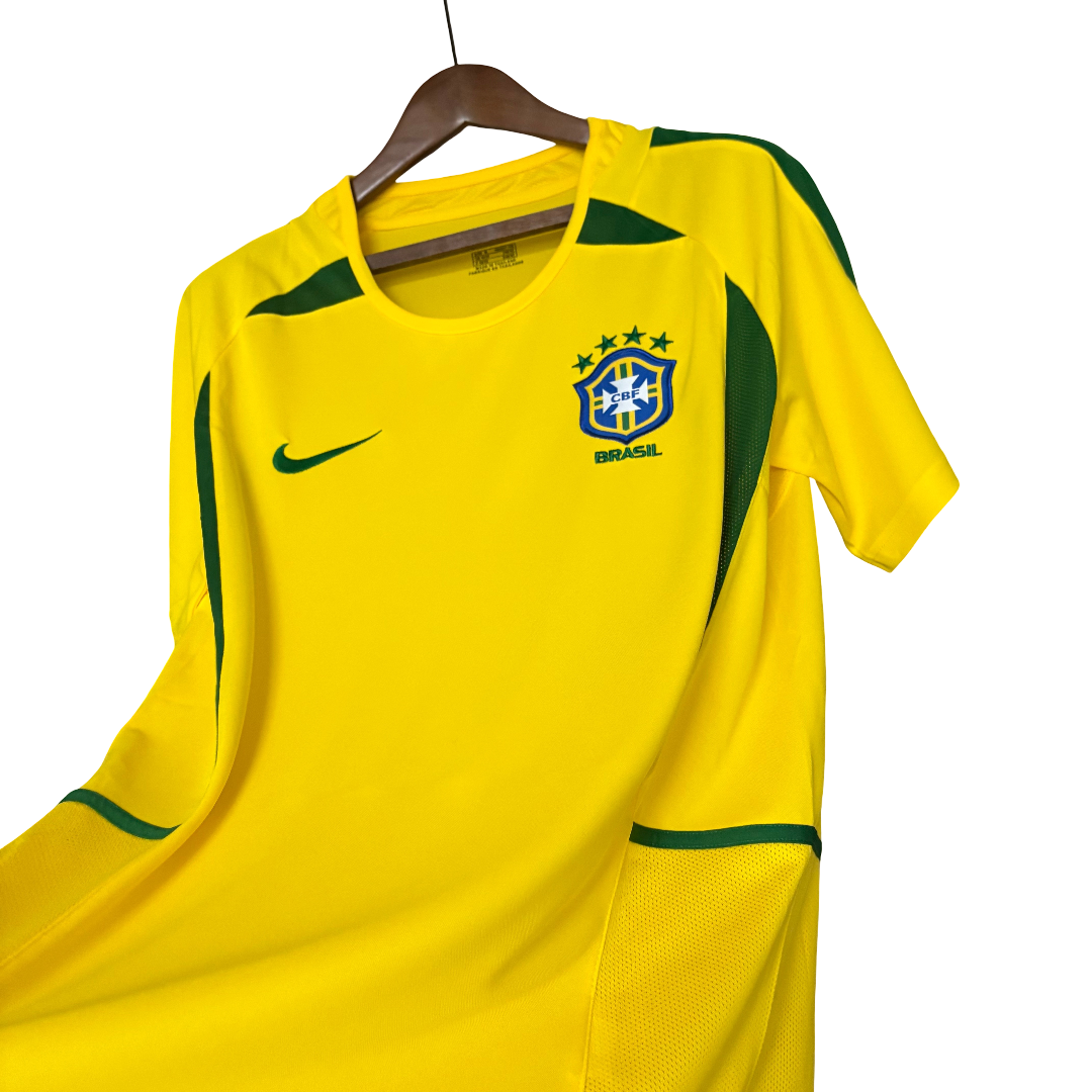 Camisa Brasil Home 2002 Retrô - Amarela