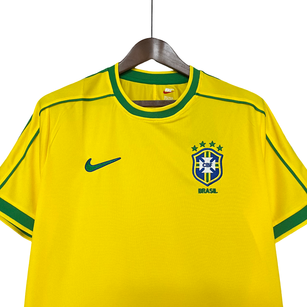 Camisa Brasil Home 1998 Retrô - Amarela
