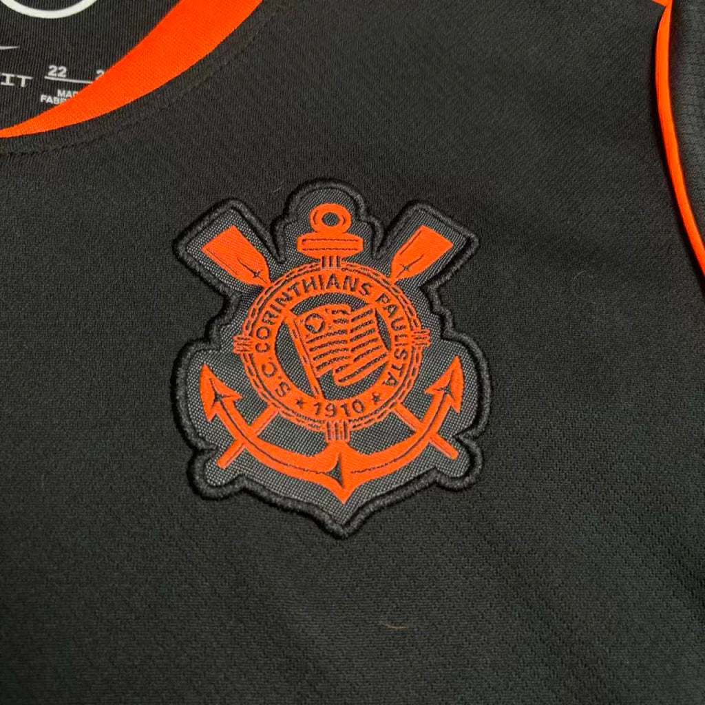 Conjunto Infantil Corinthians III 25/26 - Preto e Laranja